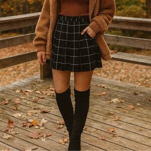 🖤 Hot Topic Black Plaid Pleated Mini Skirt Punk Y2K Size XL